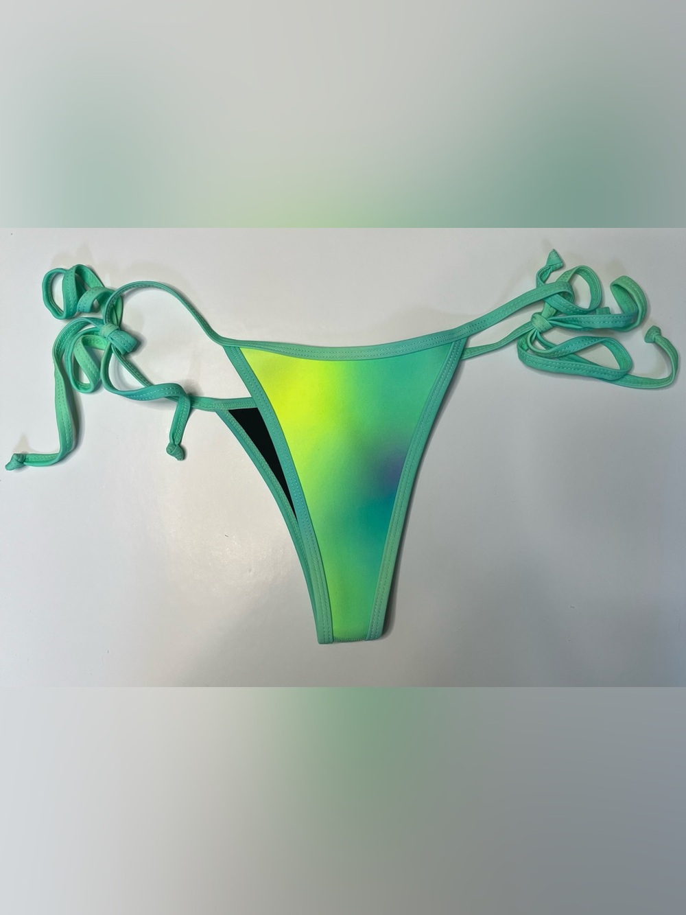 Hoaka Swimwear Tie-Side Swim Neoprene Bottom in Mint Green Gradient Tie Dye